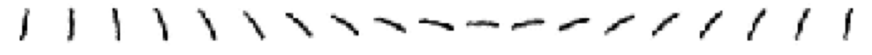 Sequence of rotated digit 1 images