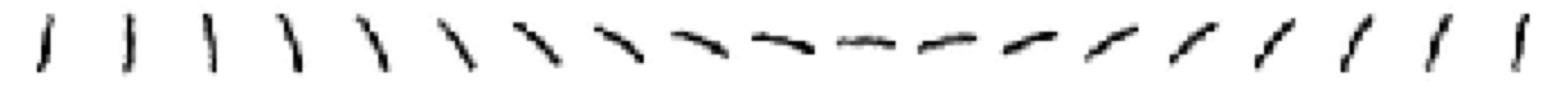 Sequence of rotated digit 1 images